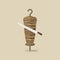 Doner kebab with knife old background