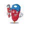 Doner kebab Smart Plumber cartoon character design with tool