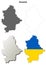 Donetsk blank outline map set - Ukrainian version