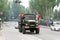 Donetsk, Donetsk People Republic, Ukraine - May 9, 2019: Off-road soviet truck