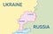 Donetsk and Luhansk map. Regions in eastern Ukraine. Detailed vector map. Template for design.