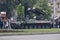 Donetsk - May 8: Soviet vehicle-mounted SAM system 9K35 Strela-10 SA-13 Gopher on the main street of the Donetsk city