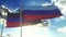 Donetsk People's Republic and Luhansk People's Republic flags on flagpole waving flag in wind