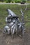 Donetsk, Ukraine - May 09, 2017: Iron sculpture of gnome in the park