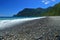 Dongao Bay with rocks on the beach in Yilan county,