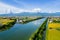 Dongshan township over dongshan River in Yilan, Taiwan