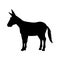 Donkey animal silhouette on white background. Isolated illustration