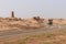 A donkey cart at the Gaochang ruins near the city of Turpan, Xinjiang