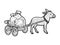 donkey with cart sketch vector illustration