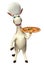 Donkey cartoon character with pizza and chef hat