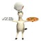 Donkey cartoon character with pizza dinner plateand chef hat