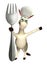 Donkey cartoon character with spoons and chef hat