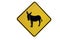 Donkey crossing sign