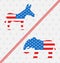 Donkey and Elephant as a Symbols Vote of USA