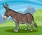 Donkey farm animal cartoon illustration
