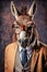 a donkey in glasses a suit and a tie, generative AI