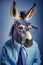 a donkey in glasses a suit and a tie, generative AI