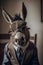 a donkey in glasses a suit and a tie, generative AI