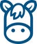 Donkey head icon in dark blue. Geometric and clean.