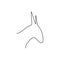 Donkey head line icon. Farm animal continuous line drawn vector