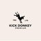 Donkey kick premium vintage logo icon vector