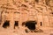 Donkey and royal tombs in nabatean city of petra jordan