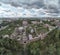 Donskoy Monastery is a major monastery in Moscow. Orthodox Church. Moscow. Russia. Aerial drone view