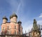 Donskoy Monastery. Medieval Russian churches on the territory. Moscow, Russia