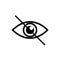 Dont look vector icon, crossed out eye illustration. simple icon. White icon