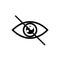 Dont look vector icon, crossed out eye illustration. simple icon. White icon