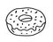 Donut black line drawing