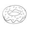 Donut. Black and white outline drawing