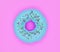 donut with blue glaze, sweet doughnut