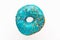 Donut blue with sprinkles isolated on white background, close-up