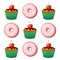 Donut and cake color vector illustration.