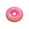 Donut cake icon, fast food sweet dessert, pink