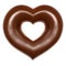 Donut chocolate heart shape front view isolated on white background with clipping path. Donut Valentines day.
