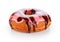 Donut with colored glaze, isolated on white background.