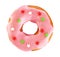 Donut with colored glaze, isolated on white background.