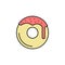 donut colored outline icon. Element of food icon for mobile concept and web apps. Thin line donut icon can be used for web and mob