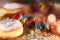 Donut with colorful carnival decoration