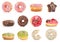 Donut with colorful sprinkles isolated