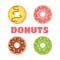 Donut . Donuts flat illustration. Donuts isolated icon. Do