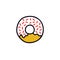 Donut doodle icon, vector illustration