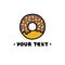 Donut doodle icon, vector illustration