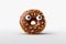 Donut with eyes on white background. Generative AI