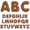 Donut font, tasty alphabets. Isolated objects. EPS10