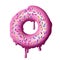 Donut font, tasty alphabets. Isolated objects on a white background