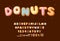 Donut font type, cartoon alphabet typeface letters