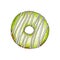 Donut with green glaze. Hand drawn marker illustration.